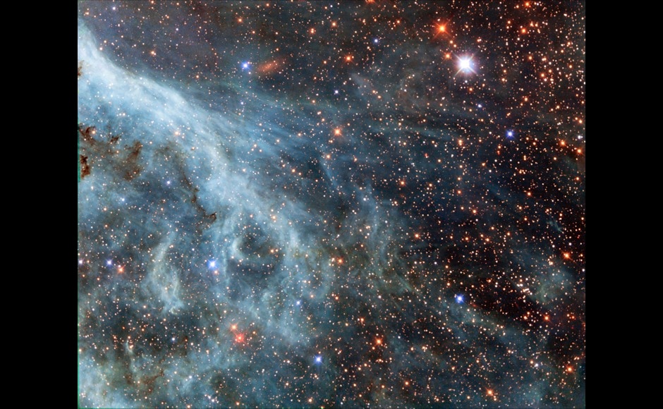 A section of the Tarantula Nebula, located within the Large Magellanic Cloud (LMC), is seen in an undated NASA image taken with the Hubble Space Telescope. The LMC is a small nearby galaxy that orbits our galaxy, the Milky Way, and appears as a blurred blob in our skies, according to NASA. REUTERS/NASA/ESA/Hubble/Handout via Reuters (OUTER SPACE - Tags: SCIENCE TECHNOLOGY) THIS IMAGE HAS BEEN SUPPLIED BY A THIRD PARTY. IT IS DISTRIBUTED, EXACTLY AS RECEIVED BY REUTERS, AS A SERVICE TO CLIENTS. FOR EDITORIAL USE ONLY. NOT FOR SALE FOR MARKETING OR ADVERTISING CAMPAIGNS - RTR4B07T