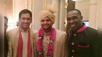 Team India swap cricket outfits for sherwanis at Suresh Raina's wedding