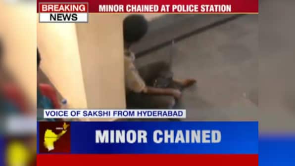 Watch: How Andhra Pradesh police tied minor boy in chains for stealing