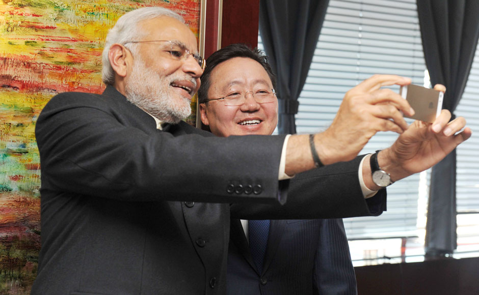 PM Modi in Mongolia: First, let me take a selfie and then I play the fiddle PM Modi in Mongolia: First, let me take a selfie and then I play the fiddle