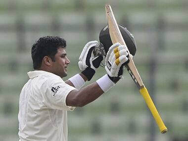 Azhar Ali celebrates after scoring a double century against Bangladesh. AFP