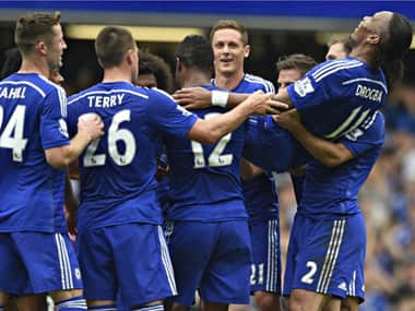 Drogba was carried around by his teammates on the last day of the season.  Photo: Reuters