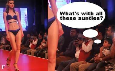 Here's what happens when you take your kid to a lingerie fashion show