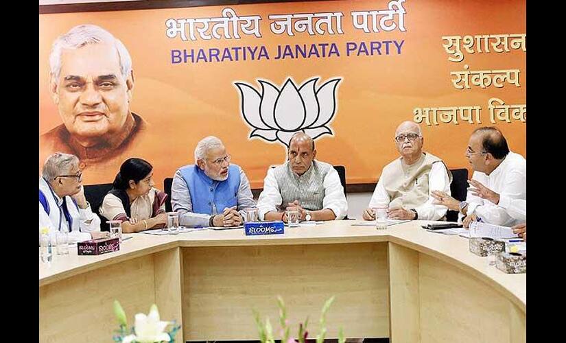 Narendra-Modi-with-party-leaders_PTI