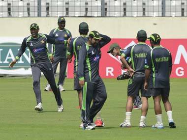 The Pakistan team training before the second Test against Bangladesh. AFP