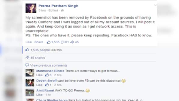 That's bizarre! Facebook takes down woman's post slamming online harasser citing 'nudity content'