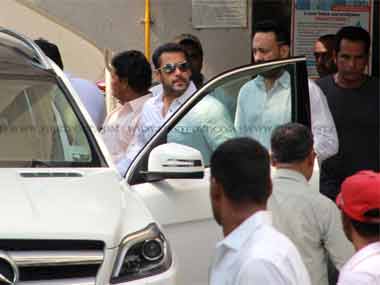 Salman Khan leaving for the court on Wednesday. PTI