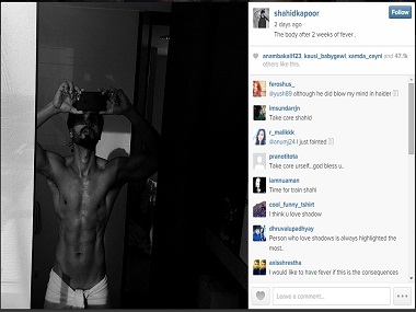 Listen up Shahid fans: Here's what he looks like in a low slung towel, after being sick for weeks Listen up Shahid fans: Here's what he looks like in a low slung towel, after being sick for weeks