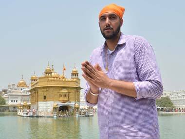 Sim Bhullar at the Golden Temple in Amritsar. NBA