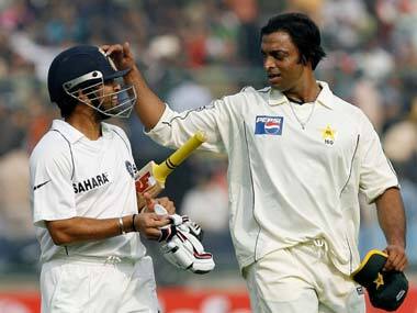 File photo of Shoaib Akhtar and Sachin Tendulkar. AFP Photos.