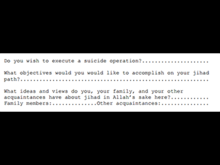 'Do you wish to be a suicide bomber?' The al-Qaeda 'application form' is plain ridiculous