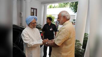 Manmohan Singh meets PM Modi, hours after slamming BJP's achche din