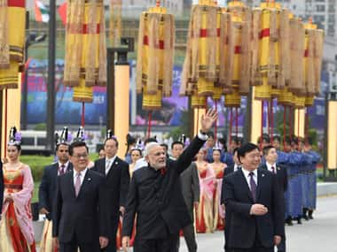 PM Narendra Modi in Beijing on Friday. PTI