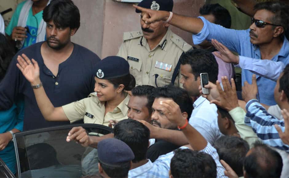 Bollywood actor Priyanka Chopra during the shooting of upcoming film Gangaajal 2 in Bhopal, India on June 24, 2015. The film is the sequel to 2003 Ajay Devgn starrer Gangaajal, and highlights the story of present day problems like corruption, farmer suicides. Priyanka plays the role of Abha Mathur, the Superintendent of Police. SOLARIS IMAGES