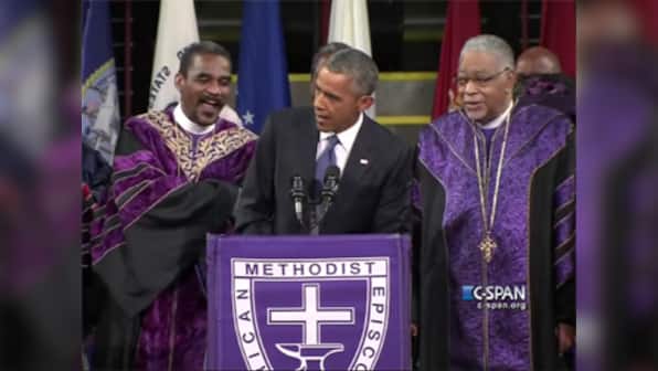 Watch: Obama sings 'Amazing Grace' in eulogy for those who died in Charleston church attack