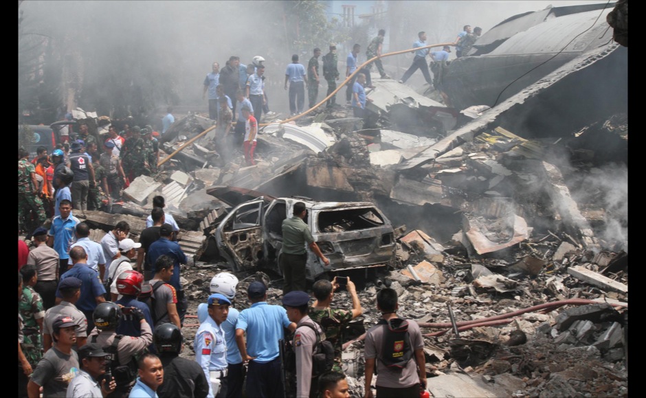 Military plane crashes into residential area in Indonesia's third-largest city, 38 dead Military plane crashes into residential area in Indonesia's third-largest city, 38 dead