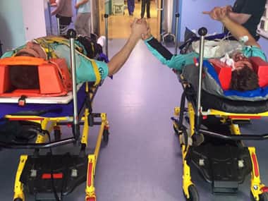 Rory Burns posted a heart-warming photo on Twitter, reassuring cricket fans that a major accident had been averted. Photo: Twitter