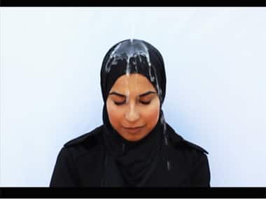 The water-repellant hijab. Screengrab