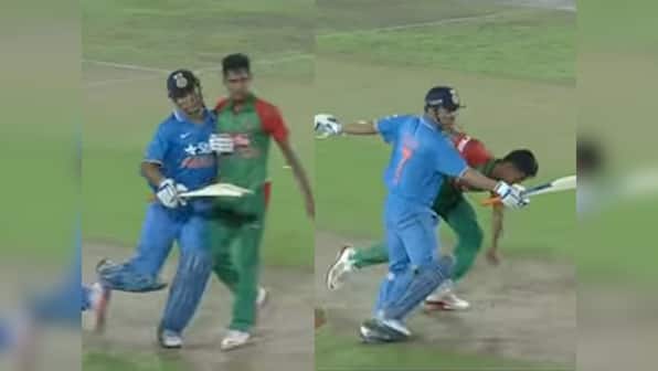 Dhoni fined 75% of his match fee for elbowing Mustafizur but he wasn't at fault