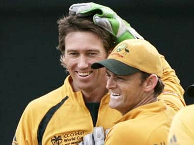 File picture of Glenn McGrath (L). AP