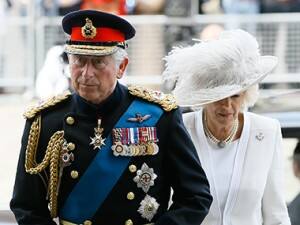 Britain's Prince Charles and wife Camilla attend a commemoration service in June. AP