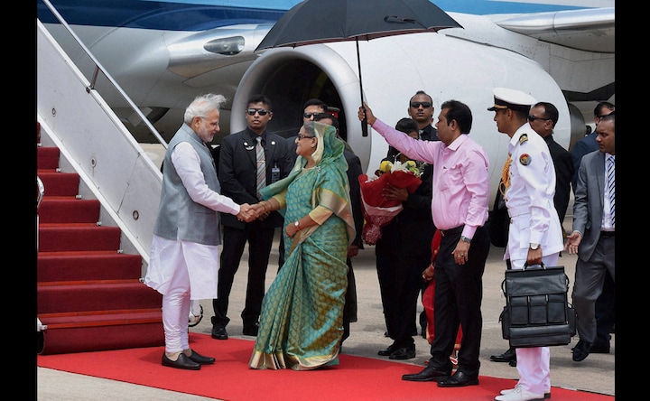 PM Modi receives grand welcome in Bangladesh; greeted by Sheikh Hasina at Dhaka airport