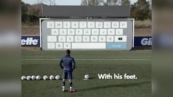 That's a tweet! Argentina star Aguero shows off shooting skills as he tweets with his feet