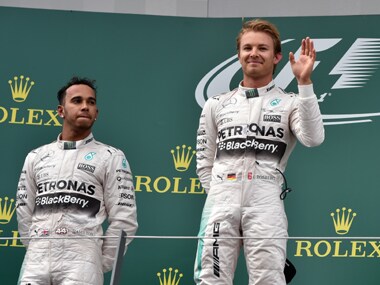 Nico Rosberg (R) and Lewis Hamilton (L)