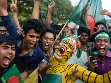 Bangladesh cricket fans delirious after avenging World Cup loss against India Bangladesh cricket fans delirious after avenging World Cup loss against India