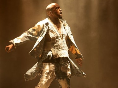 Kanye West at Glastonbury. AP