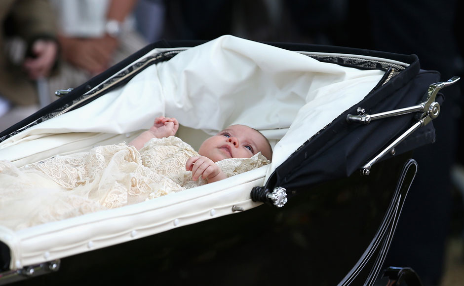 Princess Charlotte's christening: Royal family of four makes first public appearance Princess Charlotte's christening: Royal family of four makes first public appearance
