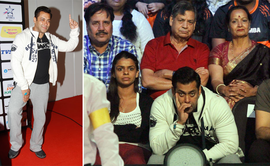 Photos: Pro Kabaddi gets Bajrangi Bhaijaan flavour as Salman Khan attends match in Mumbai Photos: Pro Kabaddi gets Bajrangi Bhaijaan flavour as Salman Khan attends match in Mumbai