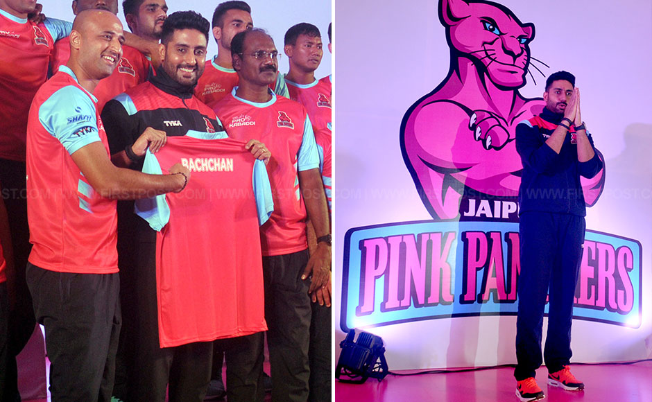 Pro Kabaddi season 2: Abhishek Bachchan at Jaipur Pink Panthers pre-season presser Pro Kabaddi season 2: Abhishek Bachchan at Jaipur Pink Panthers pre-season presser