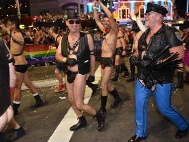 File photo. Participant at annual Gay and Lesbian Mardi Gras in Sydney. AFP