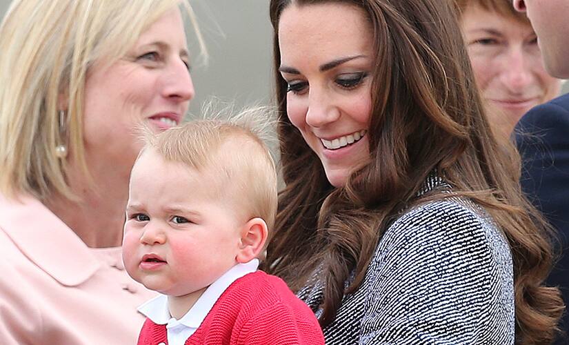 Prince George on his first International visit as a royal. AP