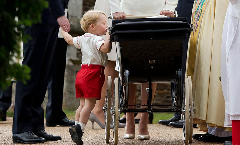 Prince George's inquisitiveness takes over. AP