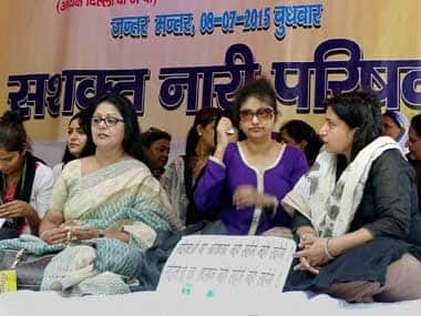 DCW chief, Somnath Bharti's wife stage protest, seek hearing