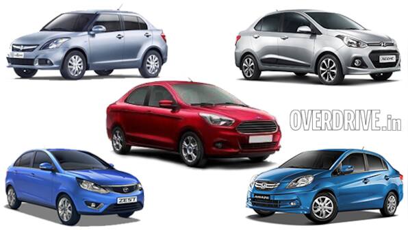 Spec comparo: Ford Figo Aspire vs Honda Amaze vs Tata Zest vs Maruti Swift Dzire vs Hyundai Xcent