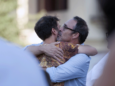 A victory for gay rights! Couples in Chile sign up for first civil unions A victory for gay rights! Couples in Chile sign up for first civil unions