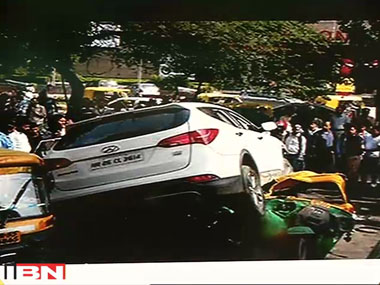 One killed as SUV crashes over autorickshaw after gang war spills near Gurgaon mall One killed as SUV crashes over autorickshaw after gang war spills near Gurgaon mall