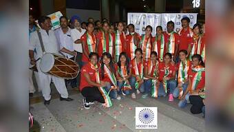 On the verge of Olympic qualification, Indian women's hockey team arrive to grand welcome
