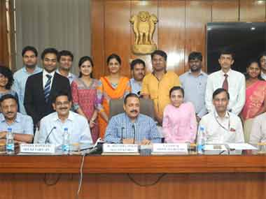 Singh with the IAS toppers. PIB image 