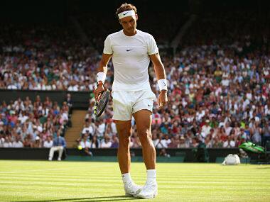  Rafael Nadal looks dejected in his Singles Second Round match against Dustin Brown. Getty