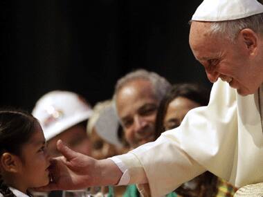 Pope Francis in Bolivia. AP