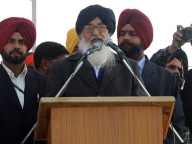 Punjab CM Parkash Singh Badal warns people against 'sinister moves' of Congress, AAP - Politics News , Firstpost