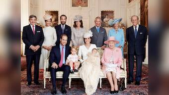 Say Cheese! The Royal Family strike a pose in Princess Charlotte's official christening photographs 