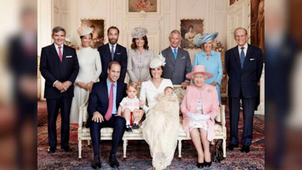 Say Cheese! The Royal Family strike a pose in Princess Charlotte's official christening photographs 