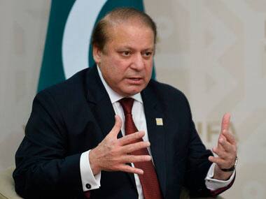 Prime Minister of Pakistan Nawaz Sharif gestures while speaking during the SCO (Shanghai Cooperation Organization) summit in Ufa, Russia. AP