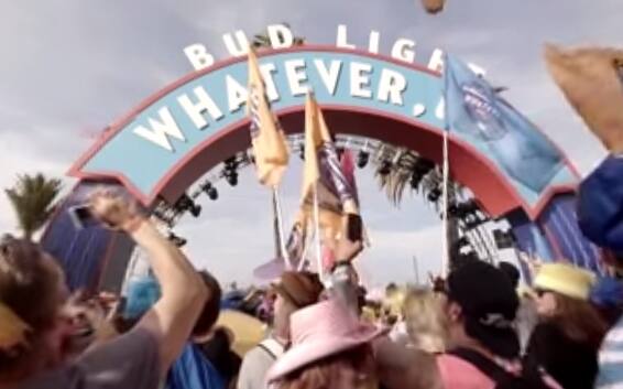 Screen grab from Budlight's 360 degree advert. 