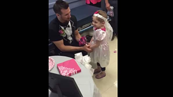 A four-year-old cancer patient has wish fulfilled, gets to 'marry' favourite nurse
